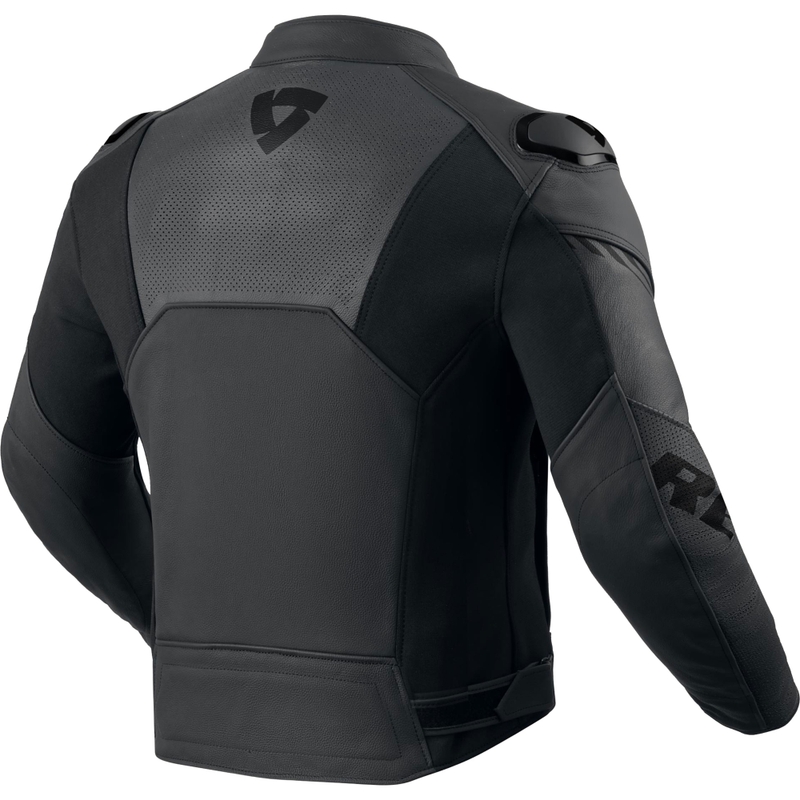 Chaqueta de moto de cuero Revit Argon 3 negro-antracita