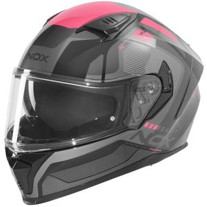 Casco integral de moto NOX N402 Mentor negro-rosa