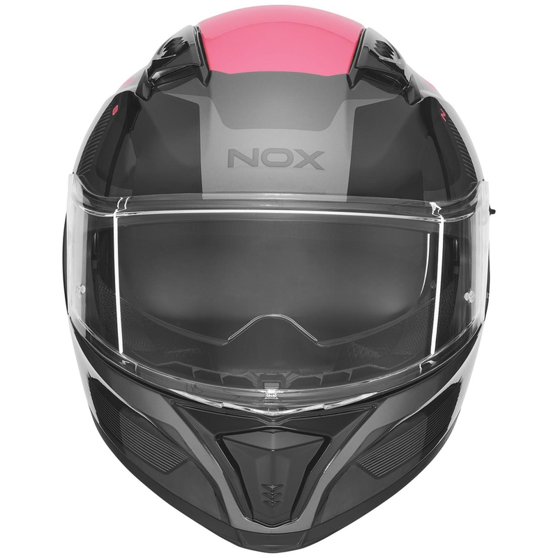 Casco integral de moto NOX N402 Mentor negro-rosa