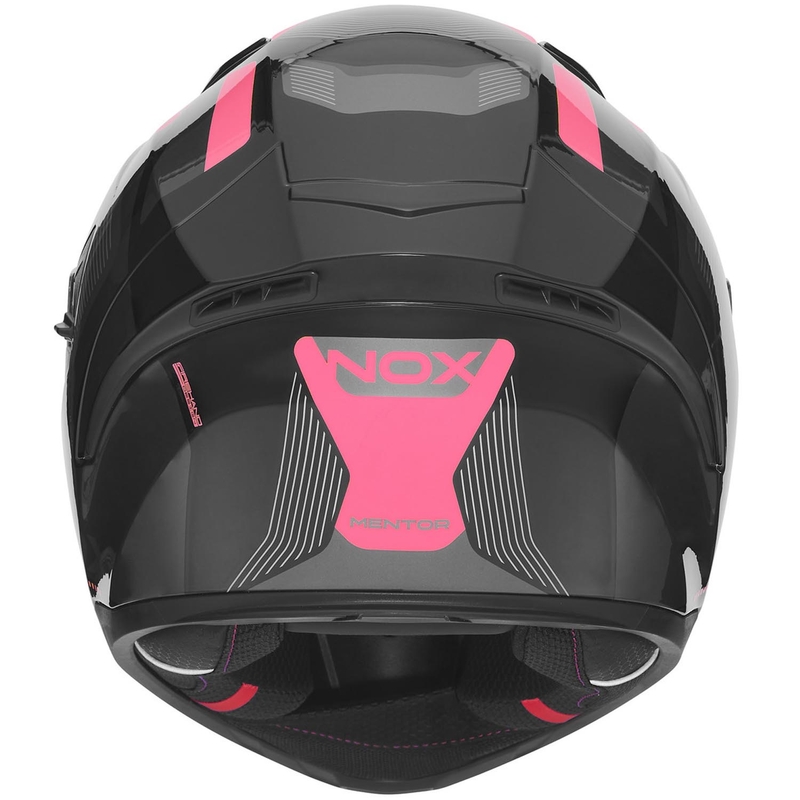 Casco integral de moto NOX N402 Mentor negro-rosa