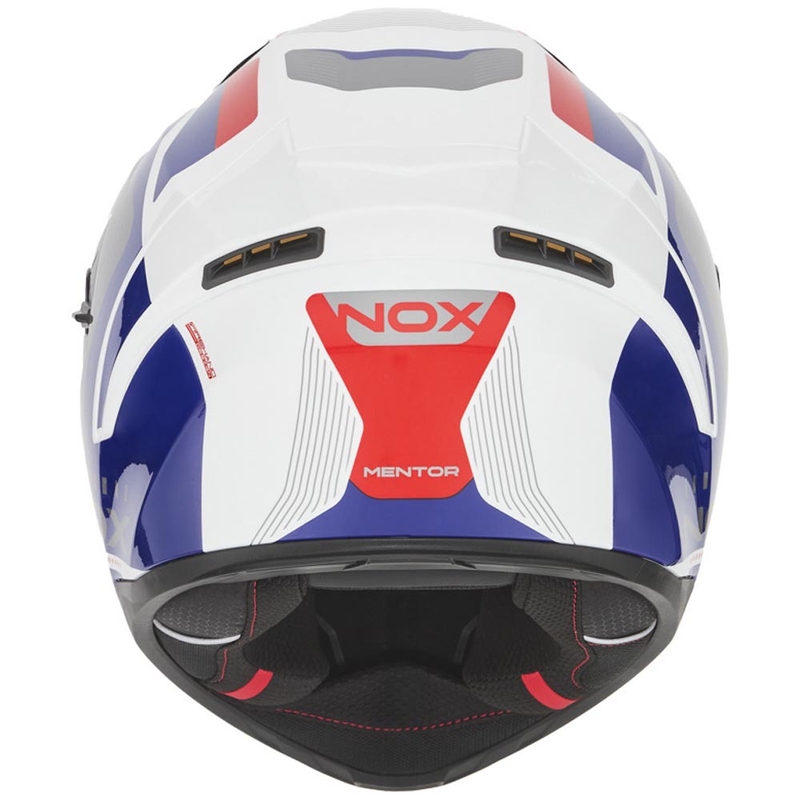 Casco integral de moto NOX N402 Mentor blanco-azul-rojo