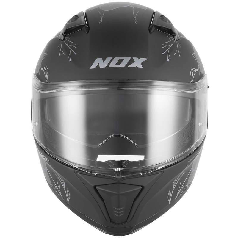 Casco integral de moto NOX N402 Spring negro mate-plata