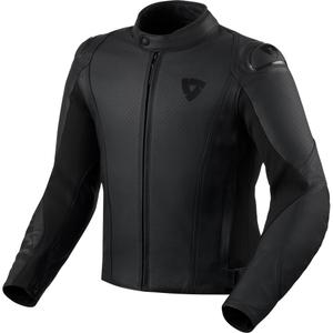 Chaqueta de cuero para motocicleta Revit Quadratic negra