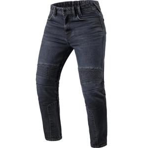 Vaqueros de moto Revit Moto 2 TF Extra Cropped, lavados en azul oscuro y negro