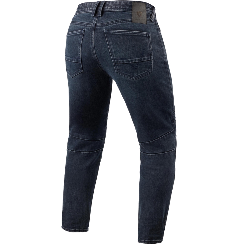 Vaqueros de moto cropped Revit Moto 2 TF, lavados en azul oscuro y negro