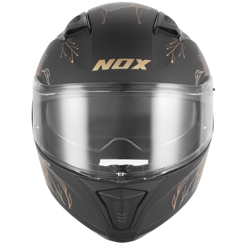 Casco integral de moto NOX N402 Spring negro mate-dorado