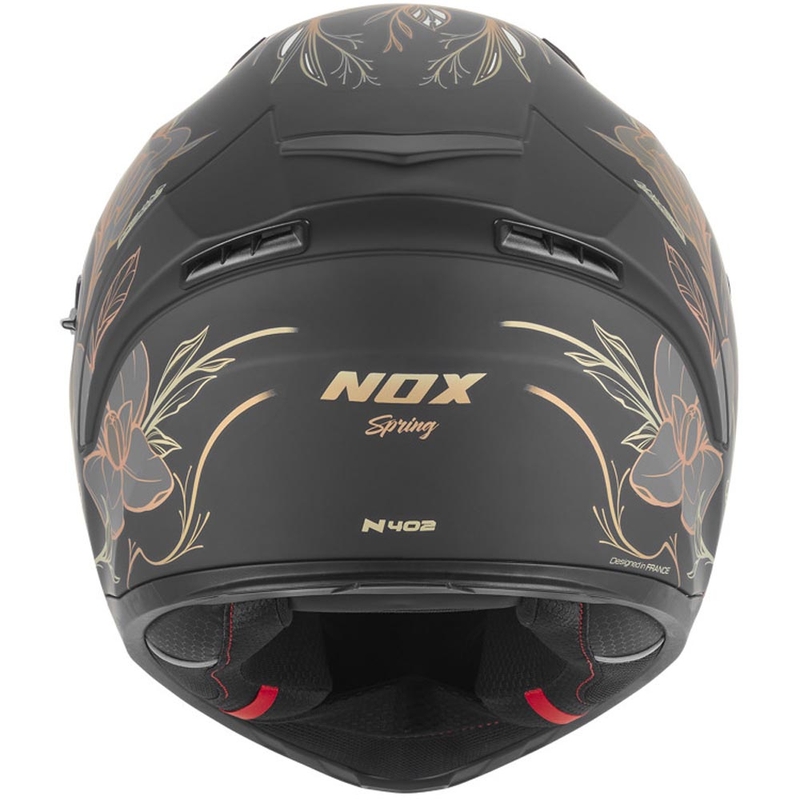 Casco integral de moto NOX N402 Spring negro mate-dorado