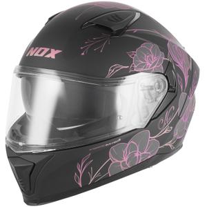 Casco integral de moto NOX N402 Spring negro mate-rosa