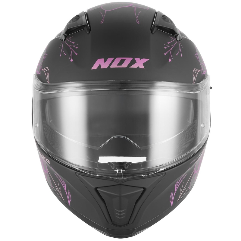 Casco integral de moto NOX N402 Spring negro mate-rosa