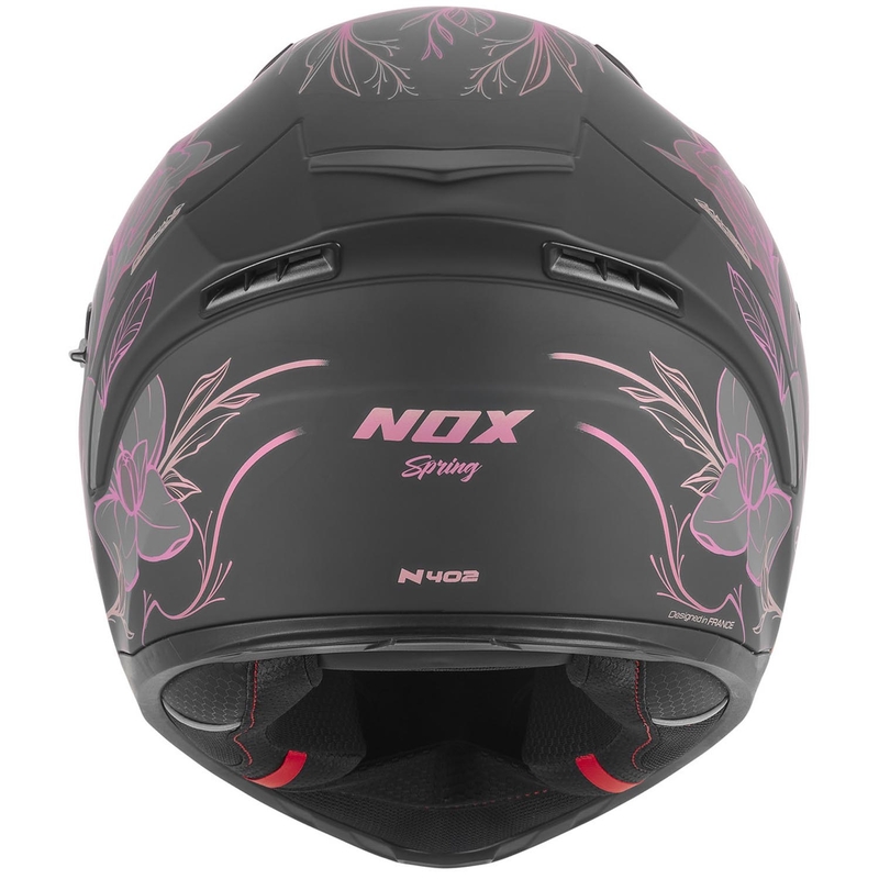 Casco integral de moto NOX N402 Spring negro mate-rosa