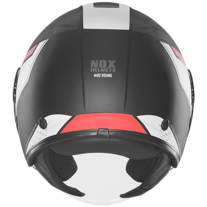 Casco de moto jet NOX N182 Round negro mate-rojo