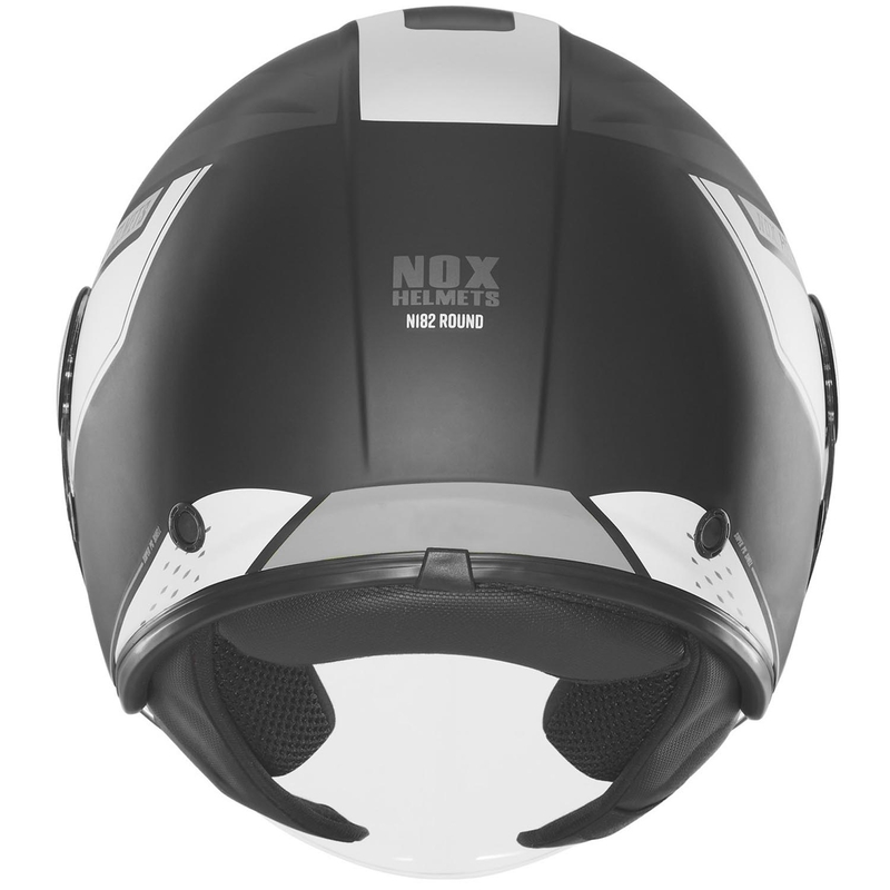 Casco de moto jet NOX N182 Round negro mate-plata
