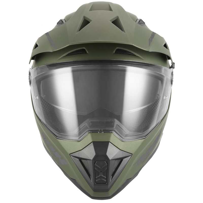 Casco de moto enduro NOX N350 verde caqui