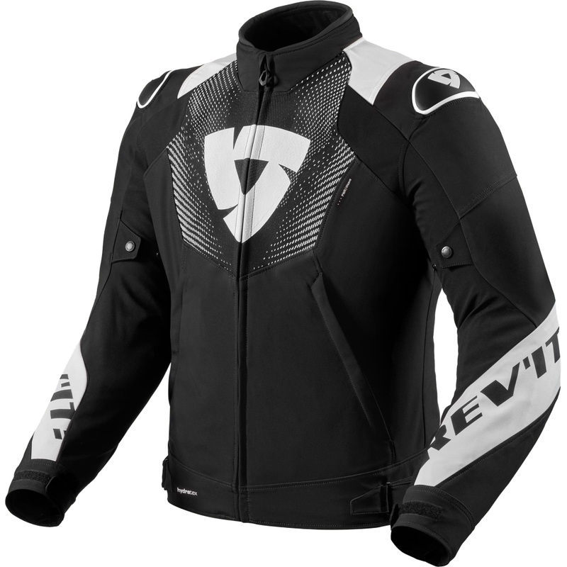 Chaqueta de moto Revit Hyperspeed 3 H2O negra y blanca