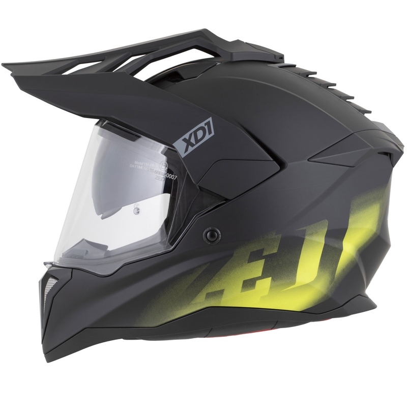 Casco de moto enduro ZED XD1 negro mate-amarillo fluo