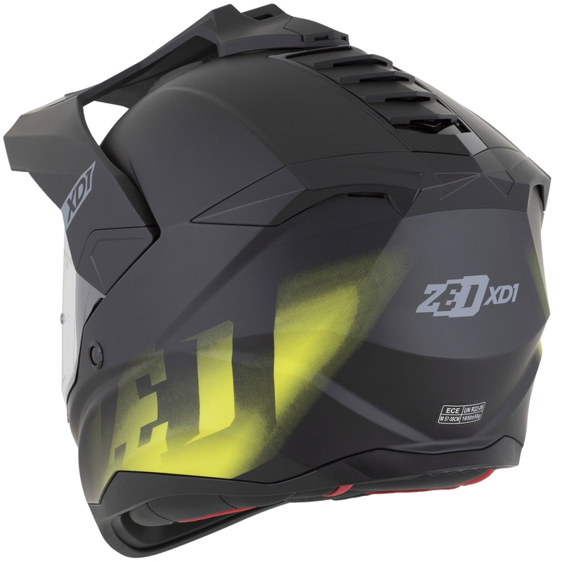 Casco de moto enduro ZED XD1 negro mate-amarillo fluo