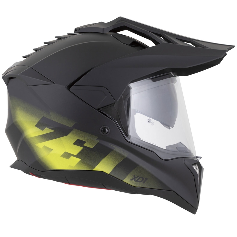 Casco de moto enduro ZED XD1 negro mate-amarillo fluo