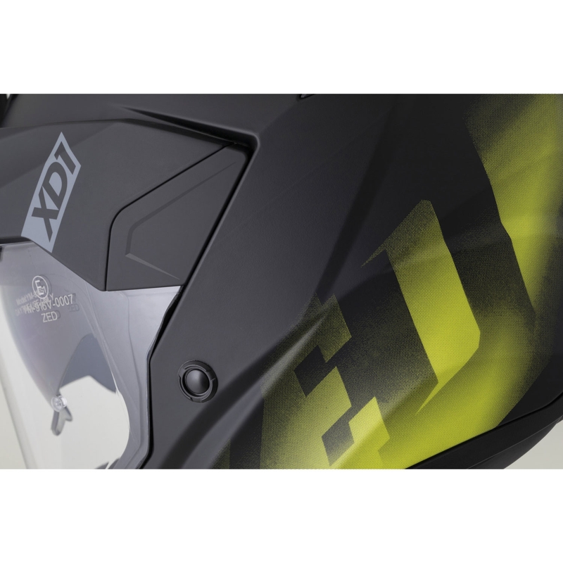 Casco de moto enduro ZED XD1 negro mate-amarillo fluo
