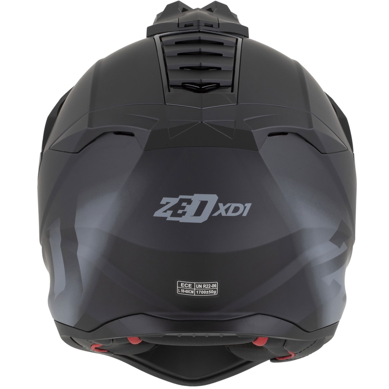 Casco de moto enduro ZED XD1 negro mate-gris oscuro