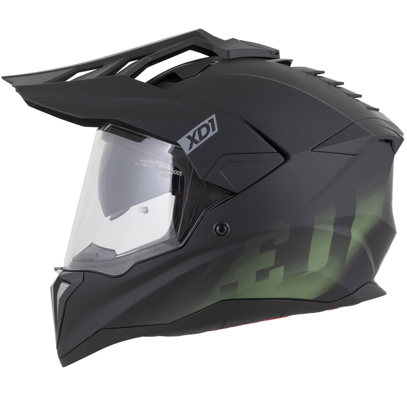 Casco de moto enduro ZED XD1 negro mate-verde oscuro