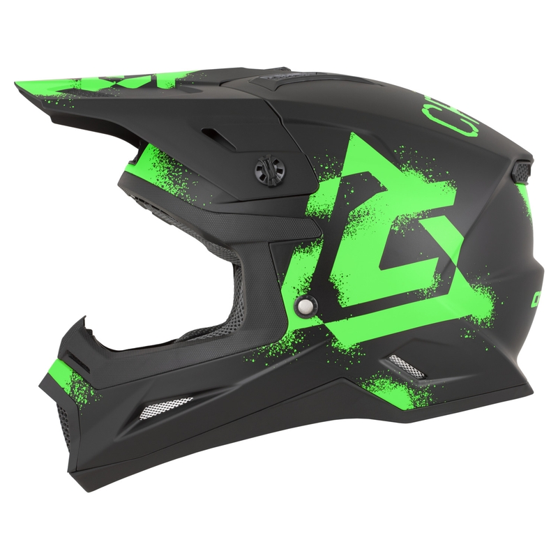Casco de motocross Cassida Cross Cup 2 Crew negro mate-verde fluo