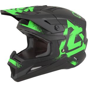 Casco de motocross Cassida Cross Cup 2 Crew negro mate-verde fluo