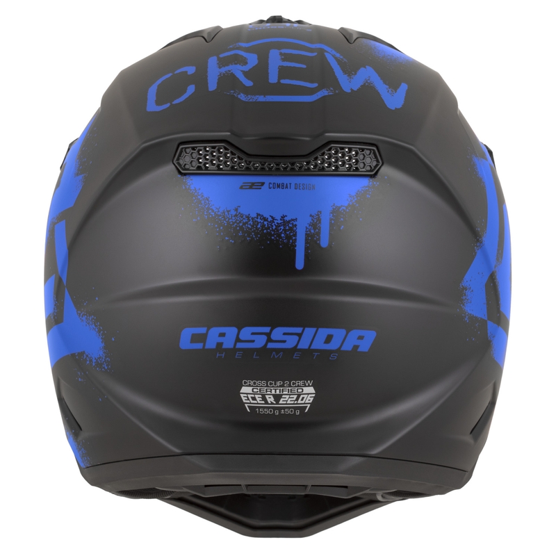 Casco de motocross Cassida Cross Cup 2 Crew negro mate-azul