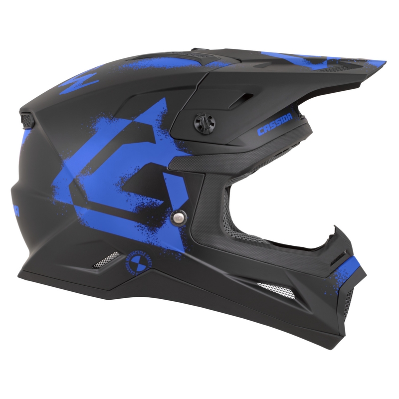 Casco de motocross Cassida Cross Cup 2 Crew negro mate-azul