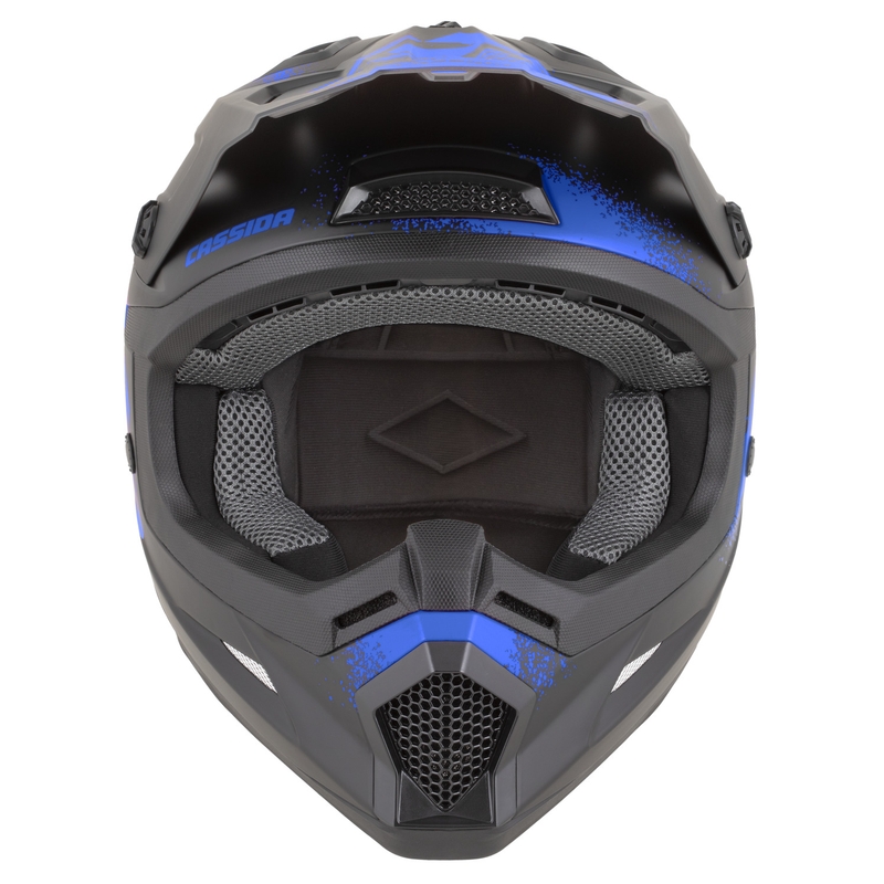 Casco de motocross Cassida Cross Cup 2 Crew negro mate-azul