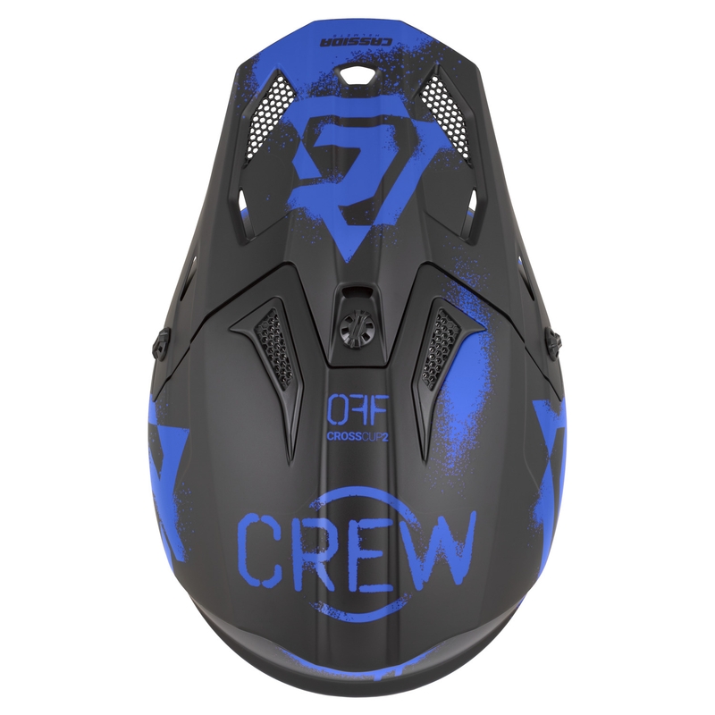 Casco de motocross Cassida Cross Cup 2 Crew negro mate-azul
