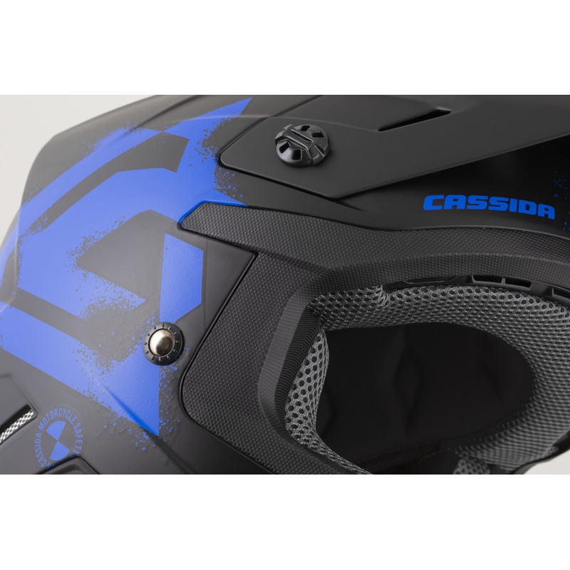 Casco de motocross Cassida Cross Cup 2 Crew negro mate-azul