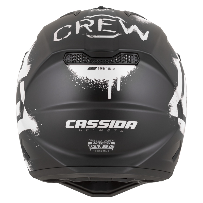 Casco de motocross Cassida Cross Cup 2 Crew en negro mate y blanco