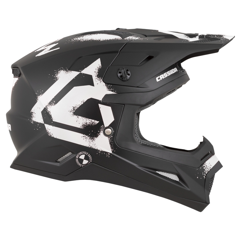 Casco de motocross Cassida Cross Cup 2 Crew en negro mate y blanco