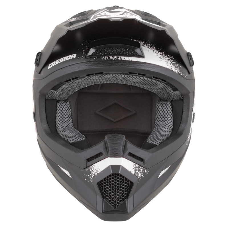 Casco de motocross Cassida Cross Cup 2 Crew en negro mate y blanco
