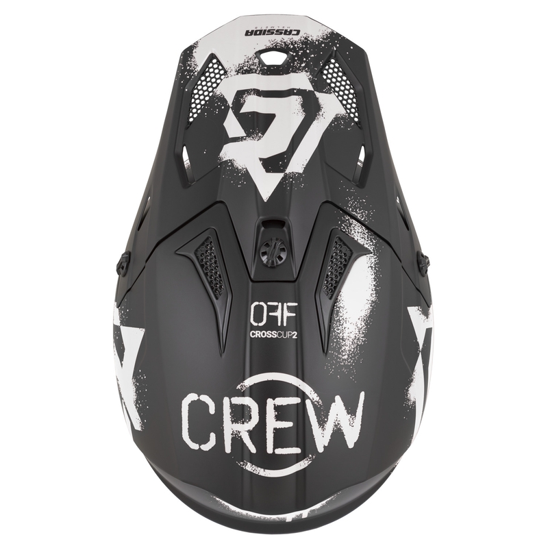 Casco de motocross Cassida Cross Cup 2 Crew en negro mate y blanco