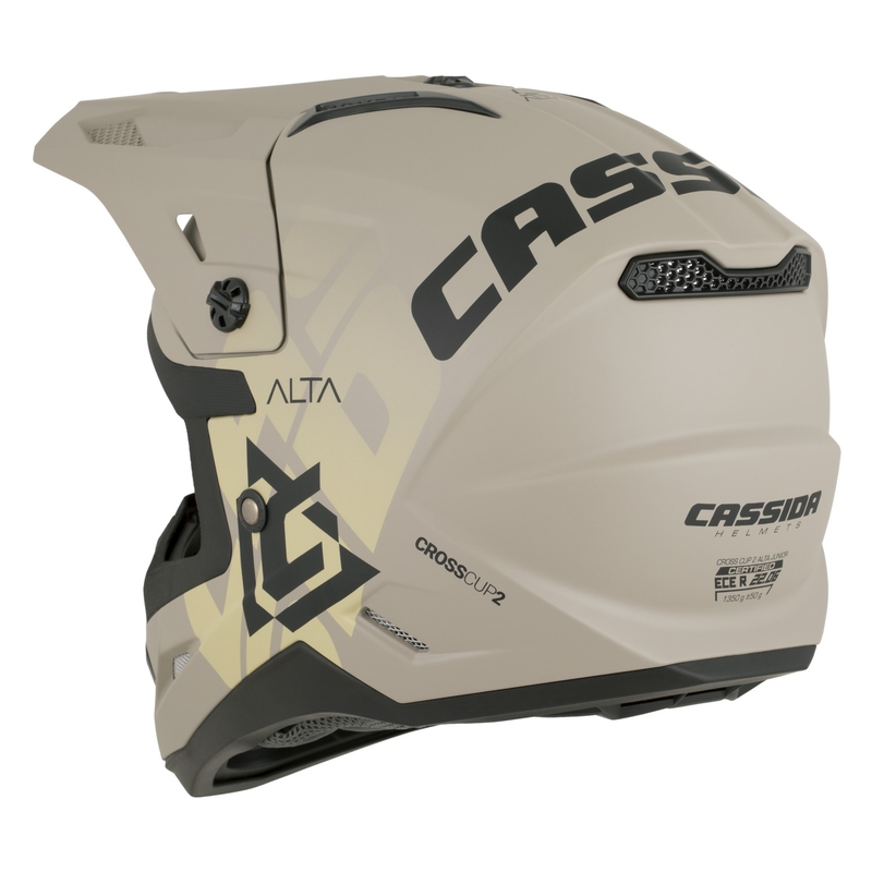 Casco de motocross infantil Cassida Cross Cup 2 Alta Junior gris arena mate