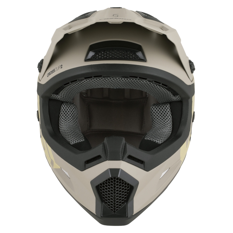 Casco de motocross infantil Cassida Cross Cup 2 Alta Junior gris arena mate
