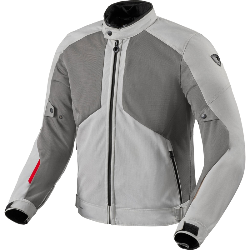 Chaqueta de moto Revit Torque 3 H2O gris claro-rojo