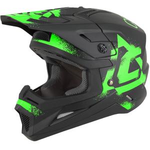 Casco de motocross infantil Cassida Cross Cup 2 Crew Junior negro mate-verde fluo