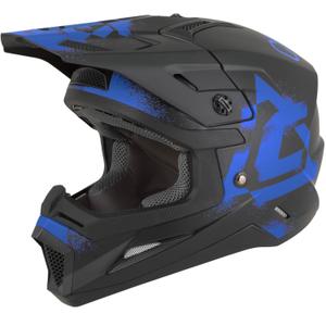 Casco de motocross infantil Cassida Cross Cup 2 Crew Junior negro mate-azul