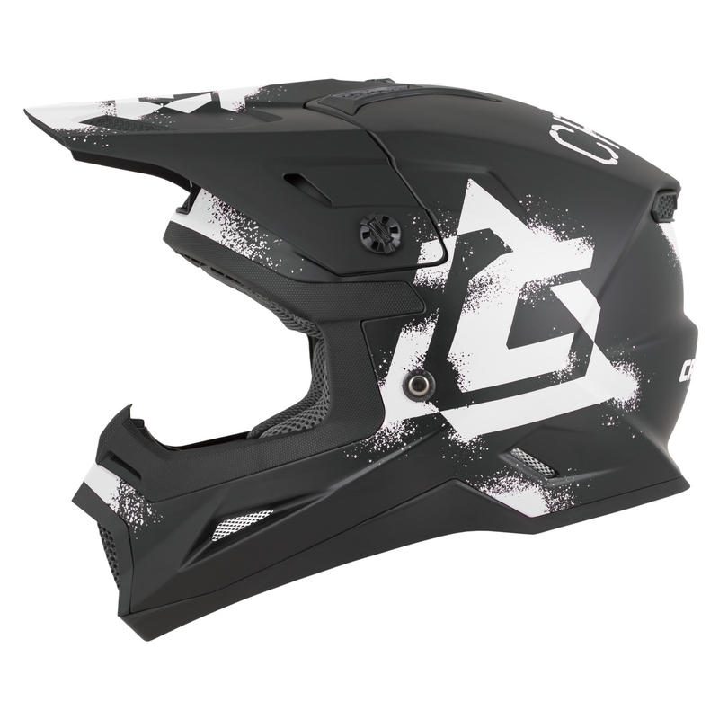 Casco de motocross infantil Cassida Cross Cup 2 Crew Junior negro mate-blanco