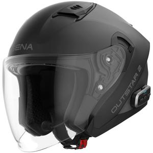 Casco de moto abierto SENA Outstar 2 con auriculares, negro mate