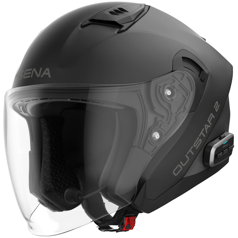 Casco de moto abierto SENA Outstar 2 con auriculares, negro mate