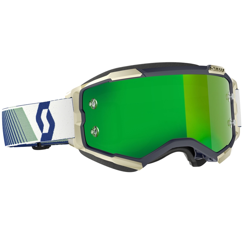 Gafas de motocross SCOTT Fury CH azul verdoso con plexiglás espejado verde