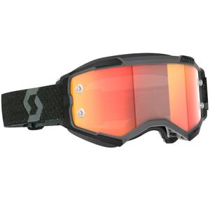 Gafas de motocross SCOTT Fury CH negro-naranja con plexiglás espejado