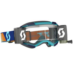 Gafas de motocross SCOTT Fury WFS azul-naranja con plexiglás transparente