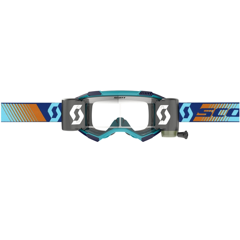 Gafas de motocross SCOTT Fury WFS azul-naranja con plexiglás transparente