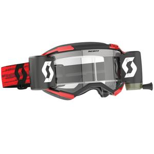 Gafas de motocross SCOTT Fury WFS rojo oscuro con plexiglás transparente