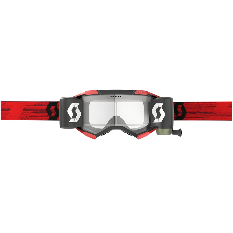 Gafas de motocross SCOTT Fury WFS rojo oscuro con plexiglás transparente