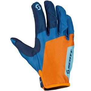 Guantes de motocross para niños SCOTT 350 FURY EVO Azul-Naranja